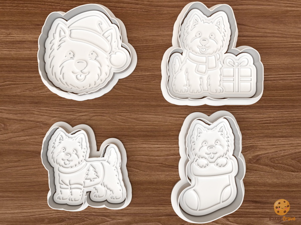 Christmas Westies Dog Cookie Cutter Set