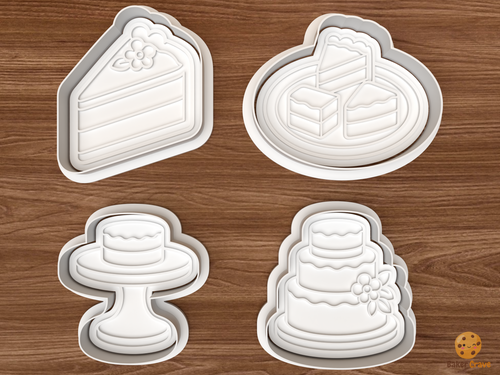 Cake Tasting Bridal Cookie Cutter Set STL File - 01 set main