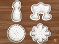 Champagne Toast Platter Cookie Cutter Set STL File
