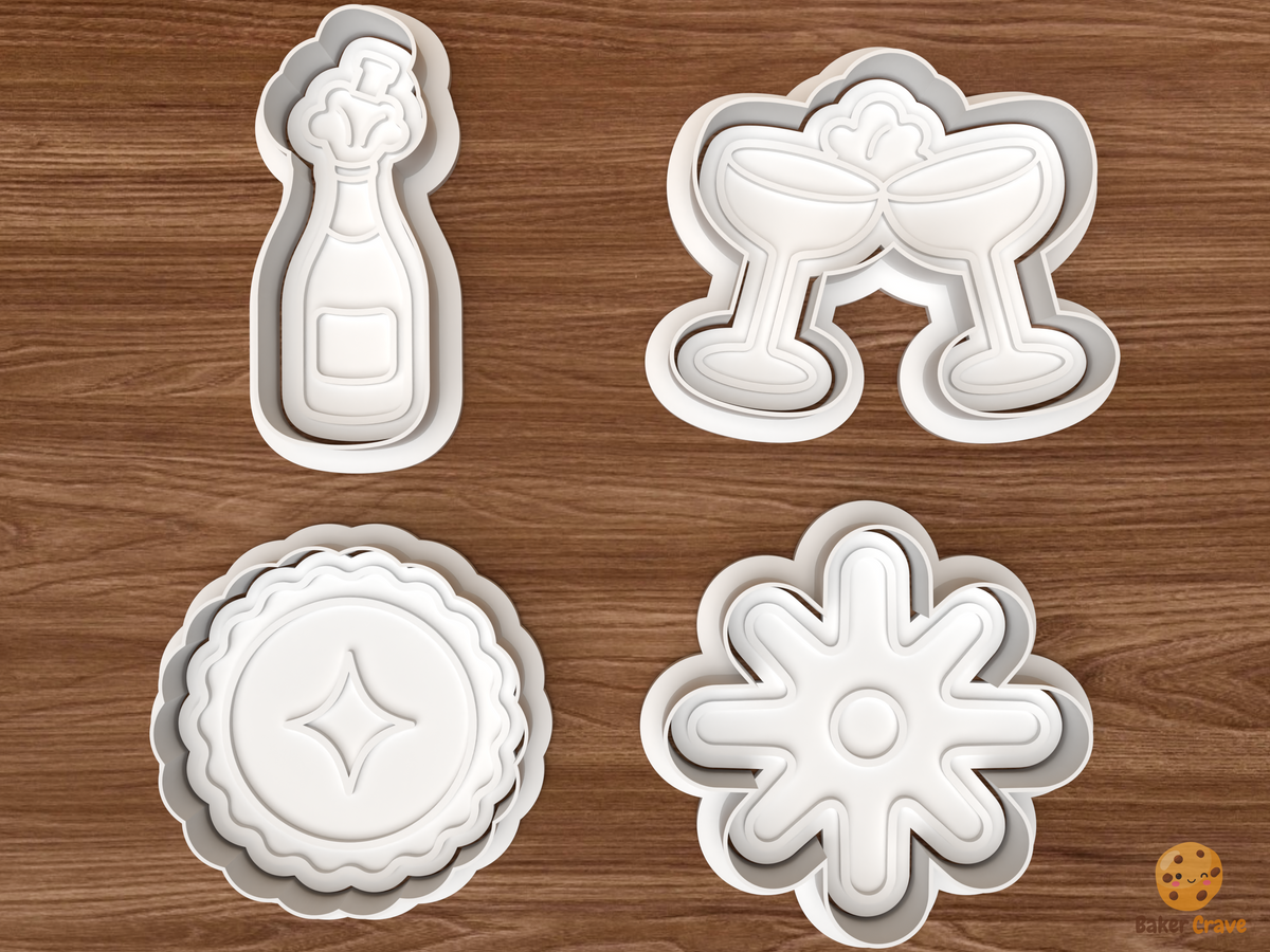 Champagne Toast Platter Cookie Cutter Set
