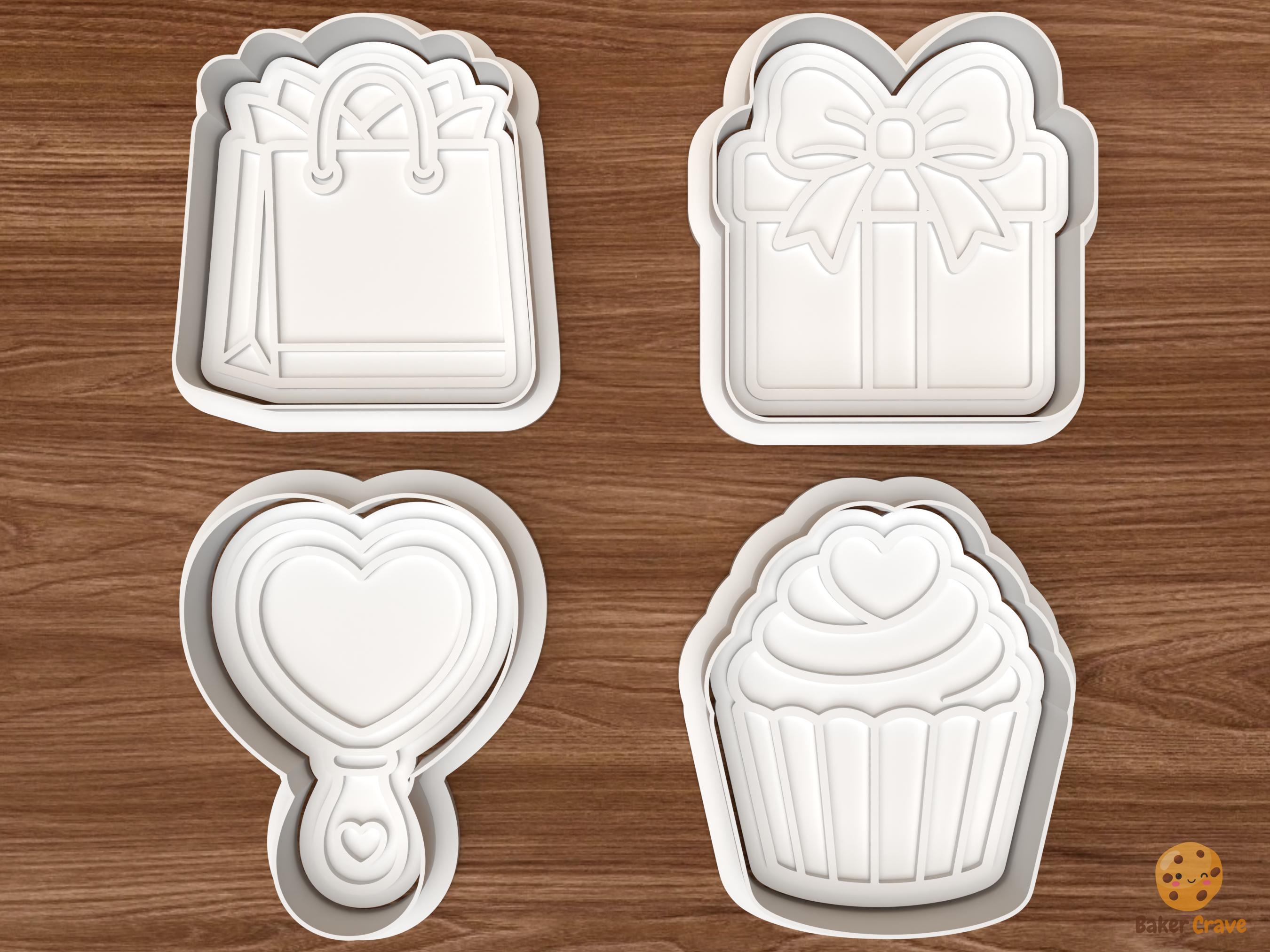 Self Gift Shopping Cookie Cutter Set STL File - 01 set main