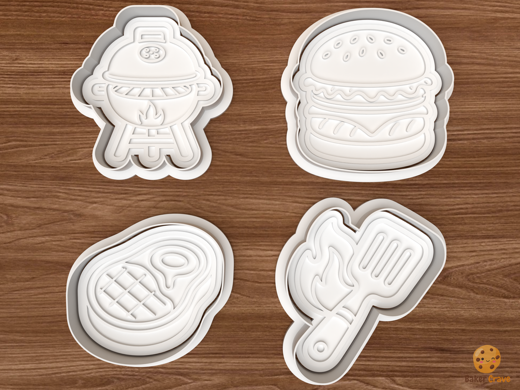 BBQ Dad Cookie Cutter Set STL File - 01 set main