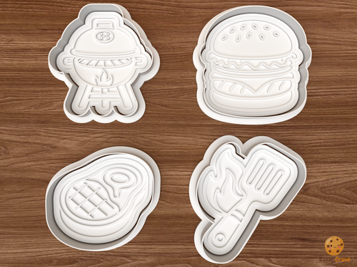 BBQ Dad Cookie Cutter Set STL File - 01 set main