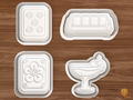Mahjong Game Night Cookie Cutter Set STL File - 01 set main