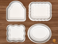 Plaque Frame Cookie Cutter Set STL File - 01 set main
