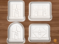 Christmas Window Candle Cookie Cutter Set STL File - 01 set main