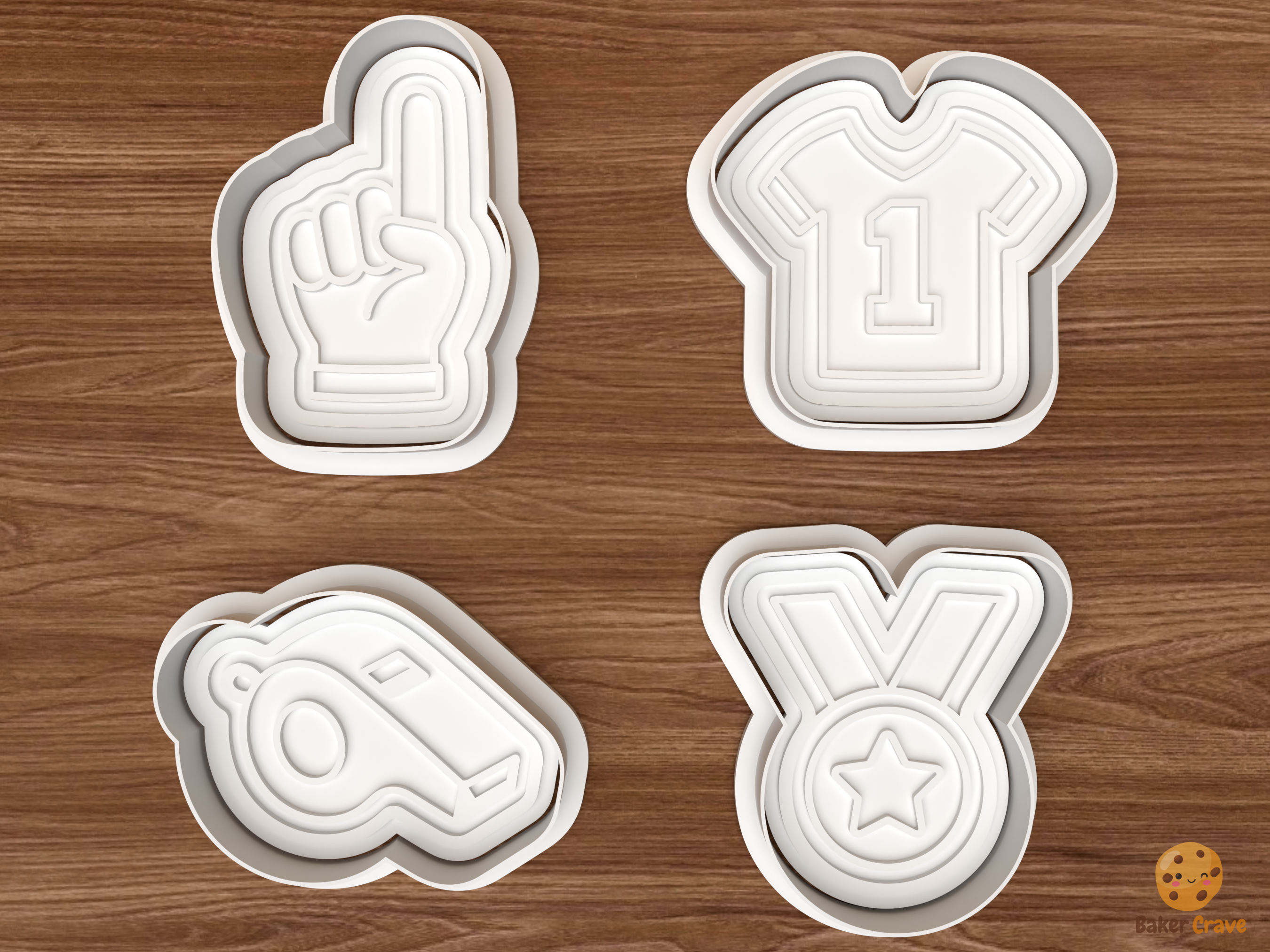 Number One Fan Cookie Cutter Set STL File - 01 set main