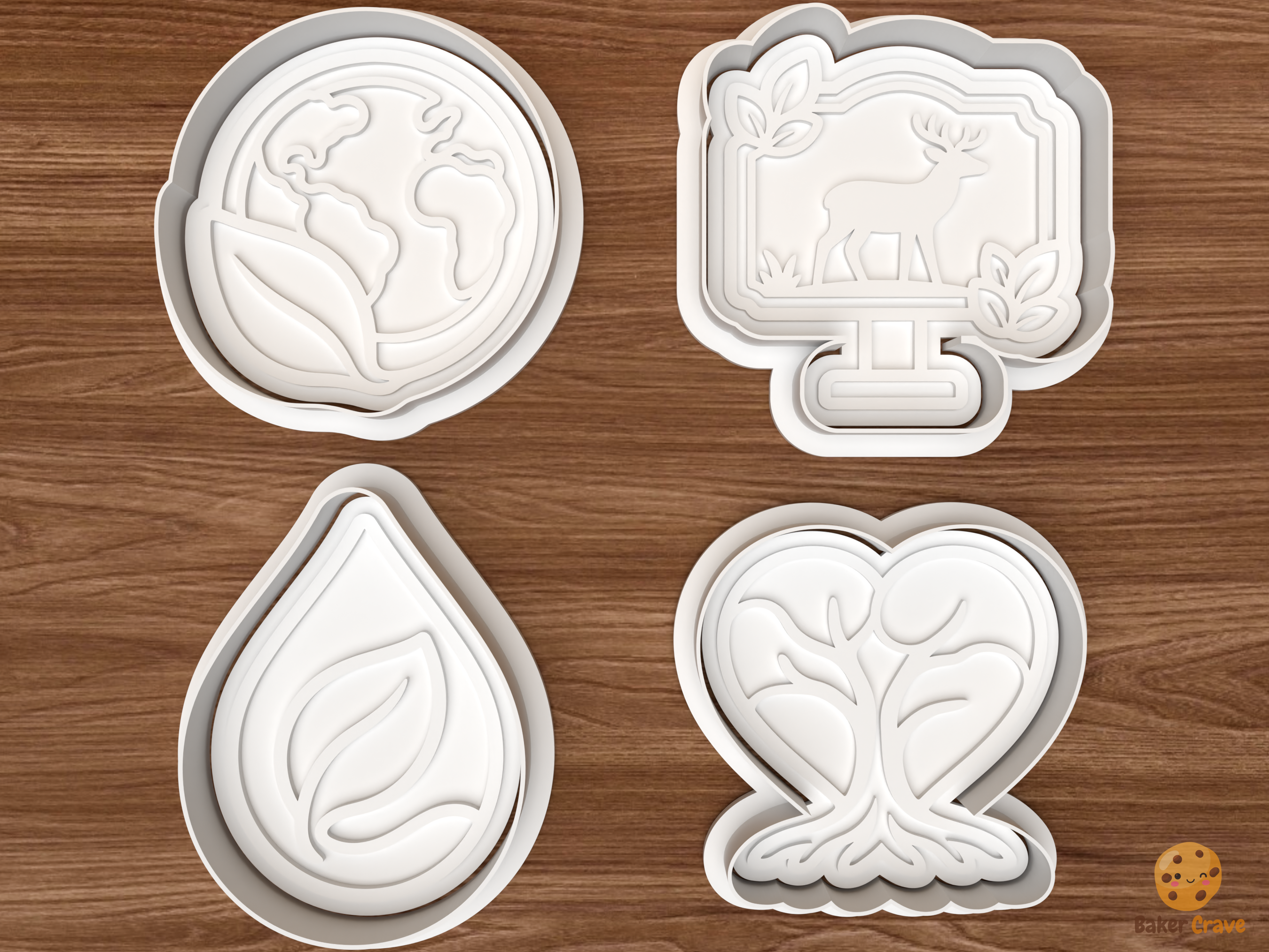 Wildlife Conservation Cookie Cutter Set STL File - 01 set main