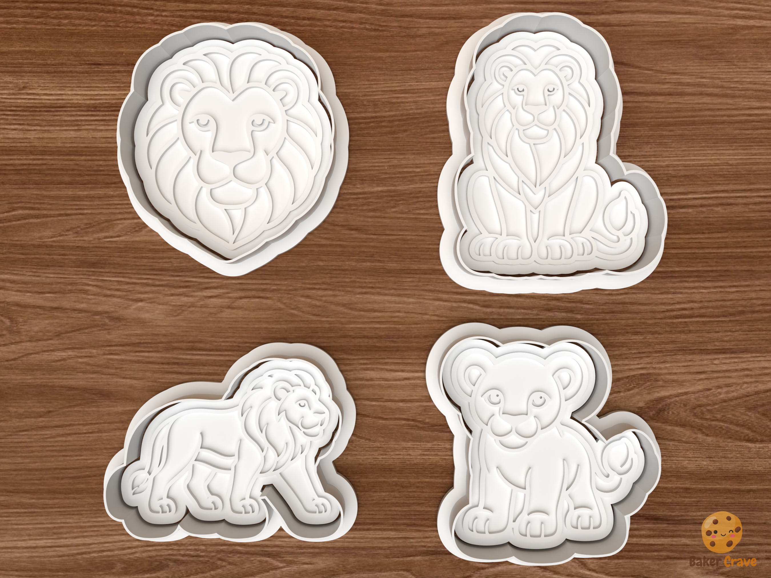Lion Cookie Cutter Set STL File - 01 set main