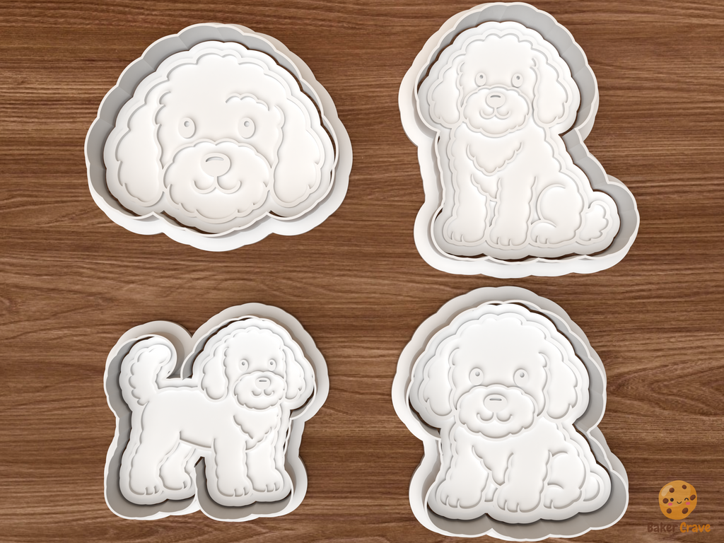 Goldendoodle Cookie Cutter Set STL File - 01 set main