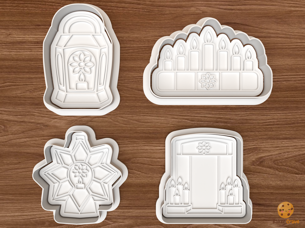 Colombian Little Candles Day Cookie Cutter Set STL File - 01 set main