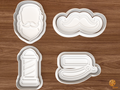 Barber Beard Cookie Cutter Set STL File - 01 set main