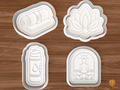 Yoga Wellness Cookie Cutter Set STL File - 01 set main