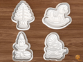 Edwardian Christmas Parlour Cookie Cutter Set STL File - 01 set main