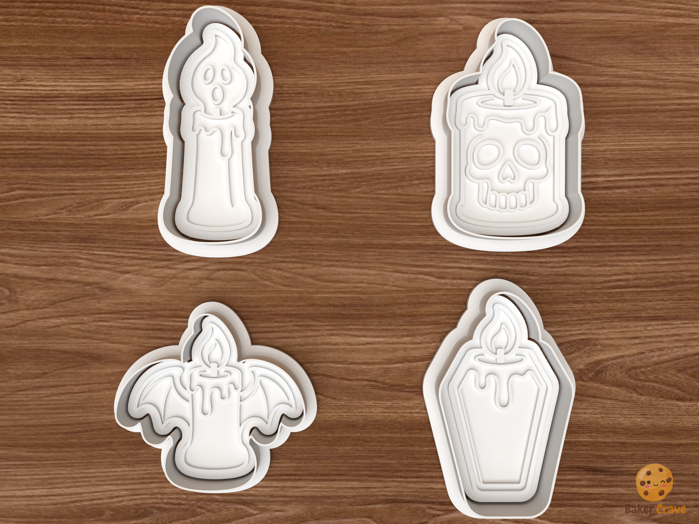Halloween Gothic Candle Cookie Cutter Set STL File - 01 set main