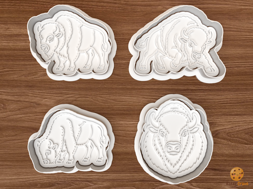 Bison Cookie Cutter Set STL File - 01 set main