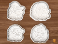 Halloween Hedgehog Cookie Cutter Set STL File - 01 set main