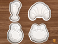 Bridal Brunch Cookie Cutter Set STL File - 01 set main