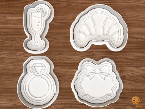 Bridal Brunch Cookie Cutter Set STL File - 01 set main