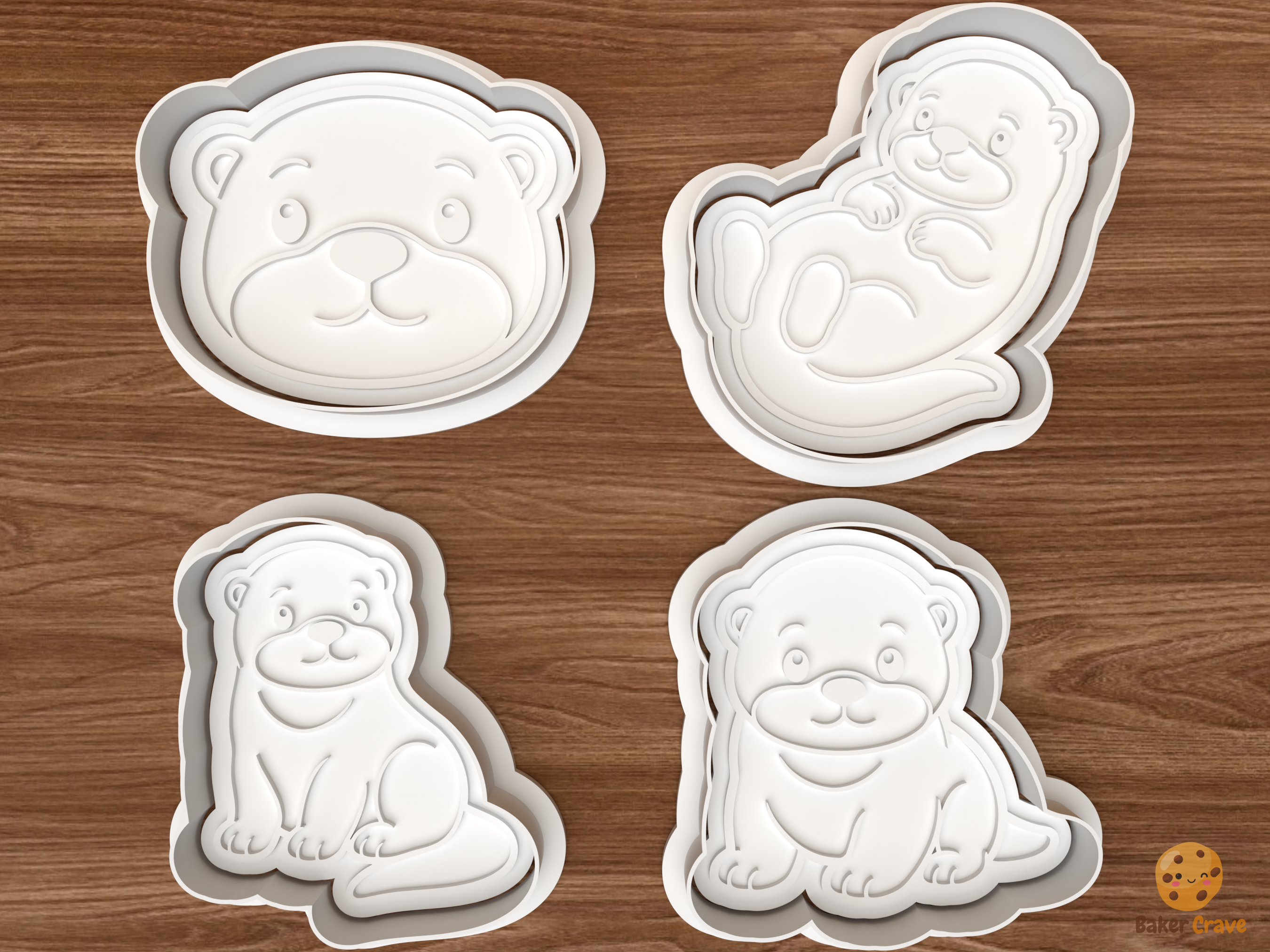 Otter Cookie Cutter Set STL File - 01 set main