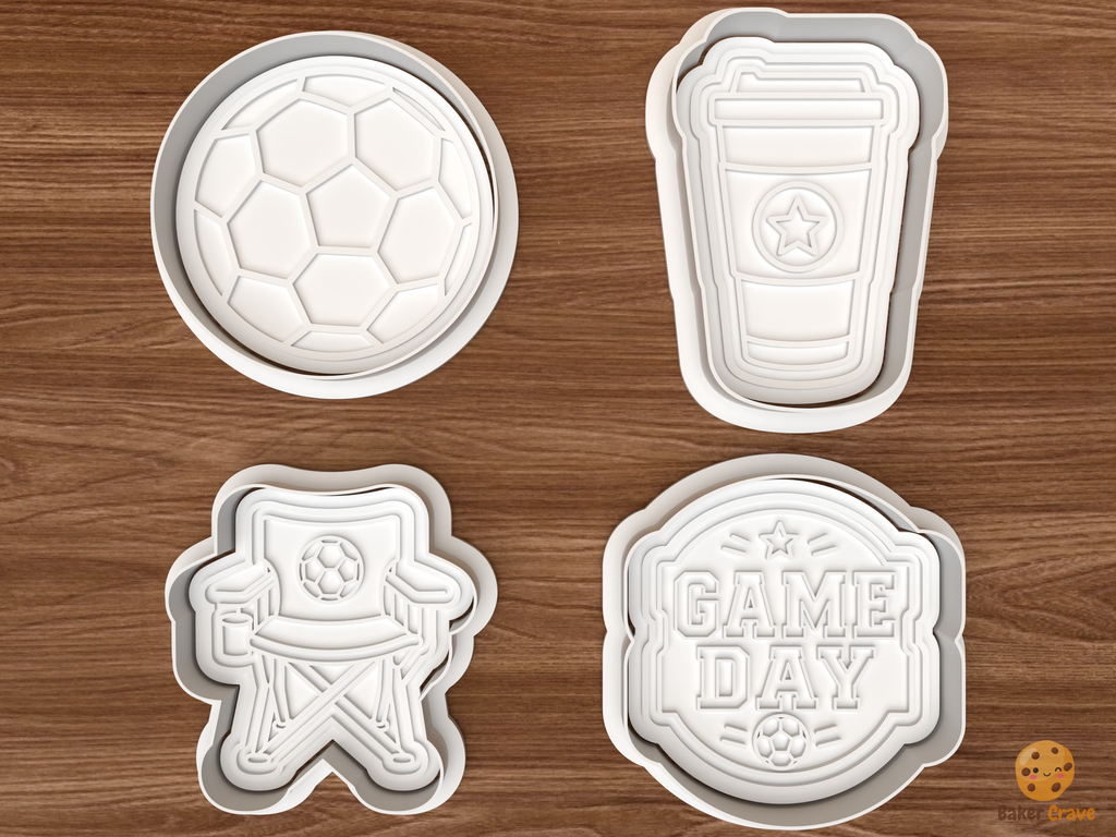 Soccer Game Day Cookie Cutter Set STL File - 01 set main