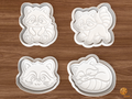 Raccoon Cookie Cutter Set STL File - 01 set main