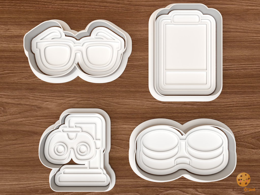 Optometrist Eye Doctor Cookie Cutter Set STL File - 01 set main