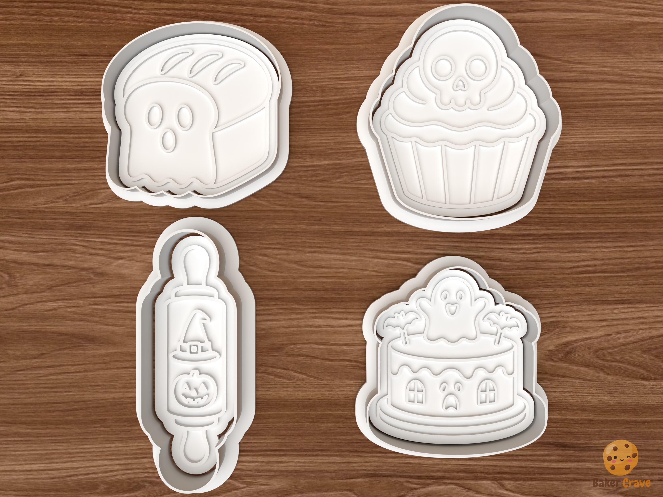 Halloween Bakery Cookie Cutter Set STL File - 01 set main