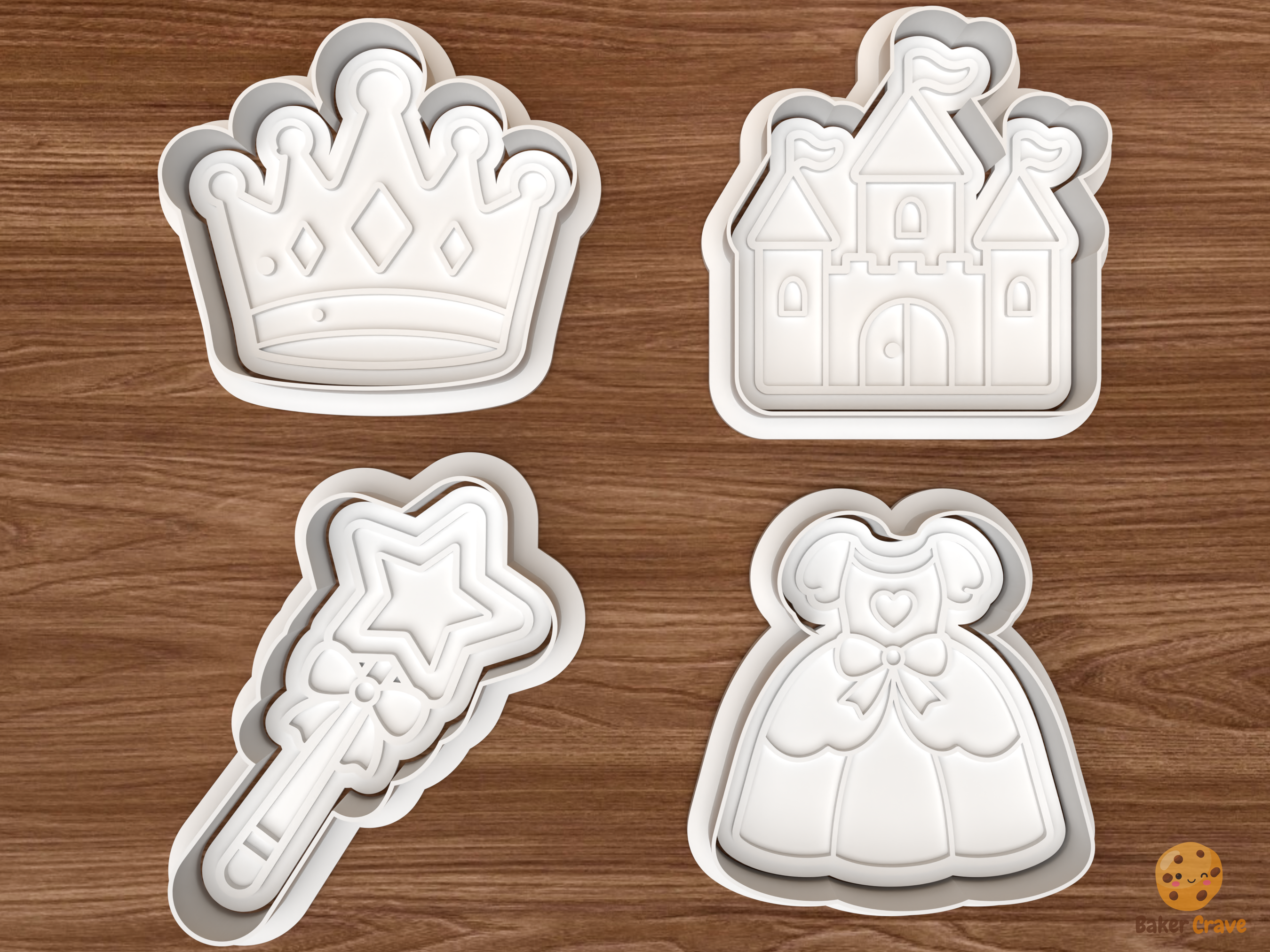 Princess Birthday Cookie Cutter Set STL File - 01 set main