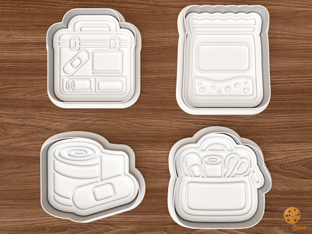 First Aid Safety Cookie Cutter Set STL File - 01 set main