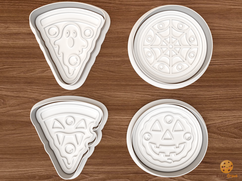 Halloween Pizza Cookie Cutter Set STL File - 01 set main