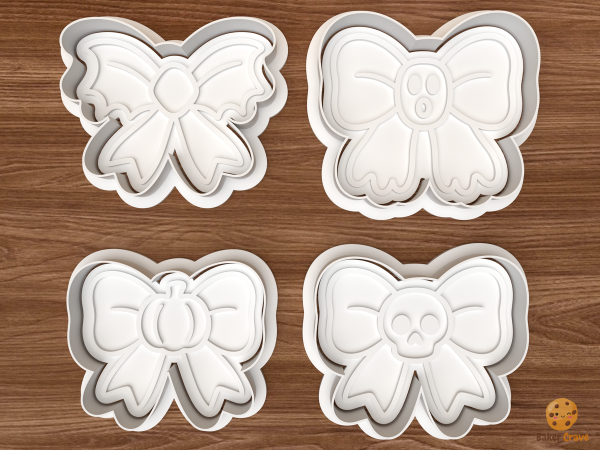 Spooky Bows Cookie Cutter Set STL File