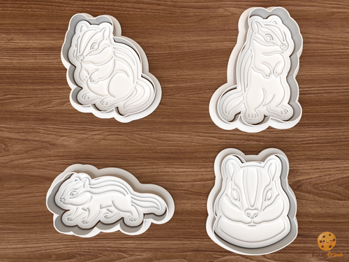 Chipmunk Cookie Cutter Set STL File - 01 set main