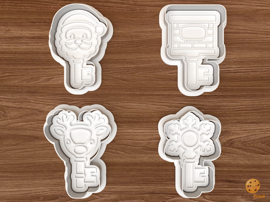 Santa Key Tradition Cookie Cutter Set STL File - 01 set main