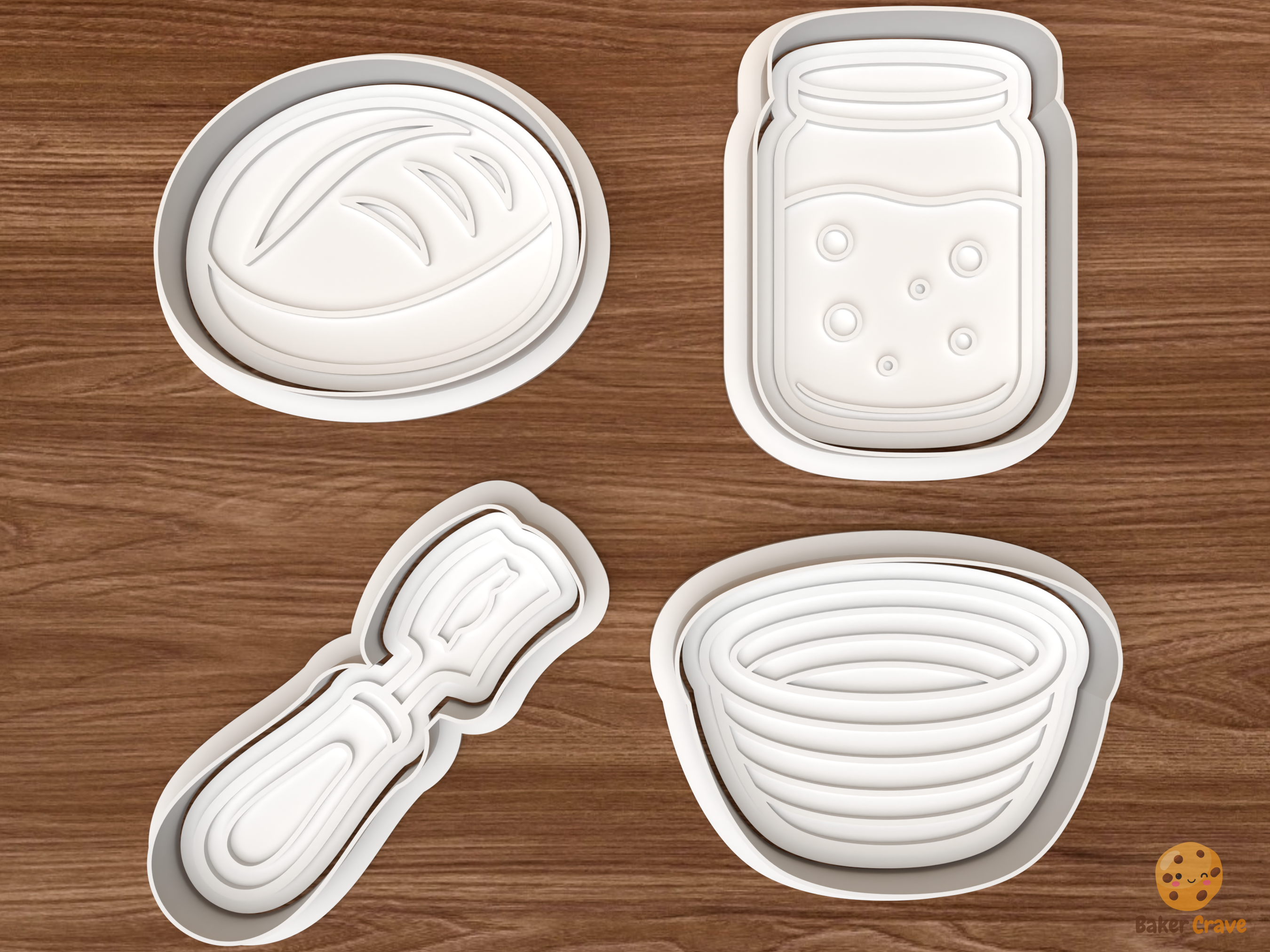 Sourdough Starter Cookie Cutter Set STL File - 01 set main