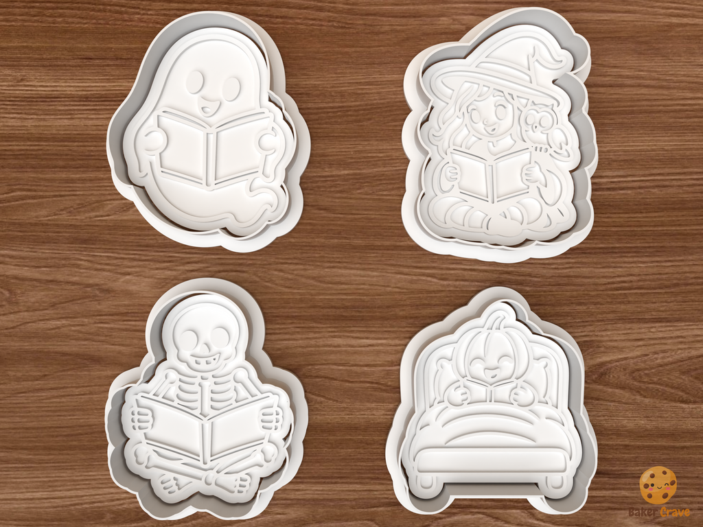 Halloween Story Time Cookie Cutter Set STL File