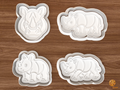 Rhino Cookie Cutter Set STL File - 01 set main