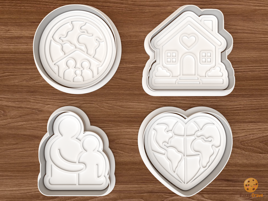 Global Family Cookie Cutter Set STL File - 01 set main