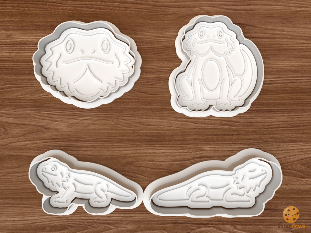 Bearded Dragon Cookie Cutter Set STL File