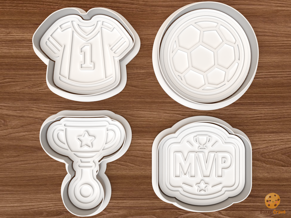 Soccer MVP Cookie Cutter Set STL File - 01 set main