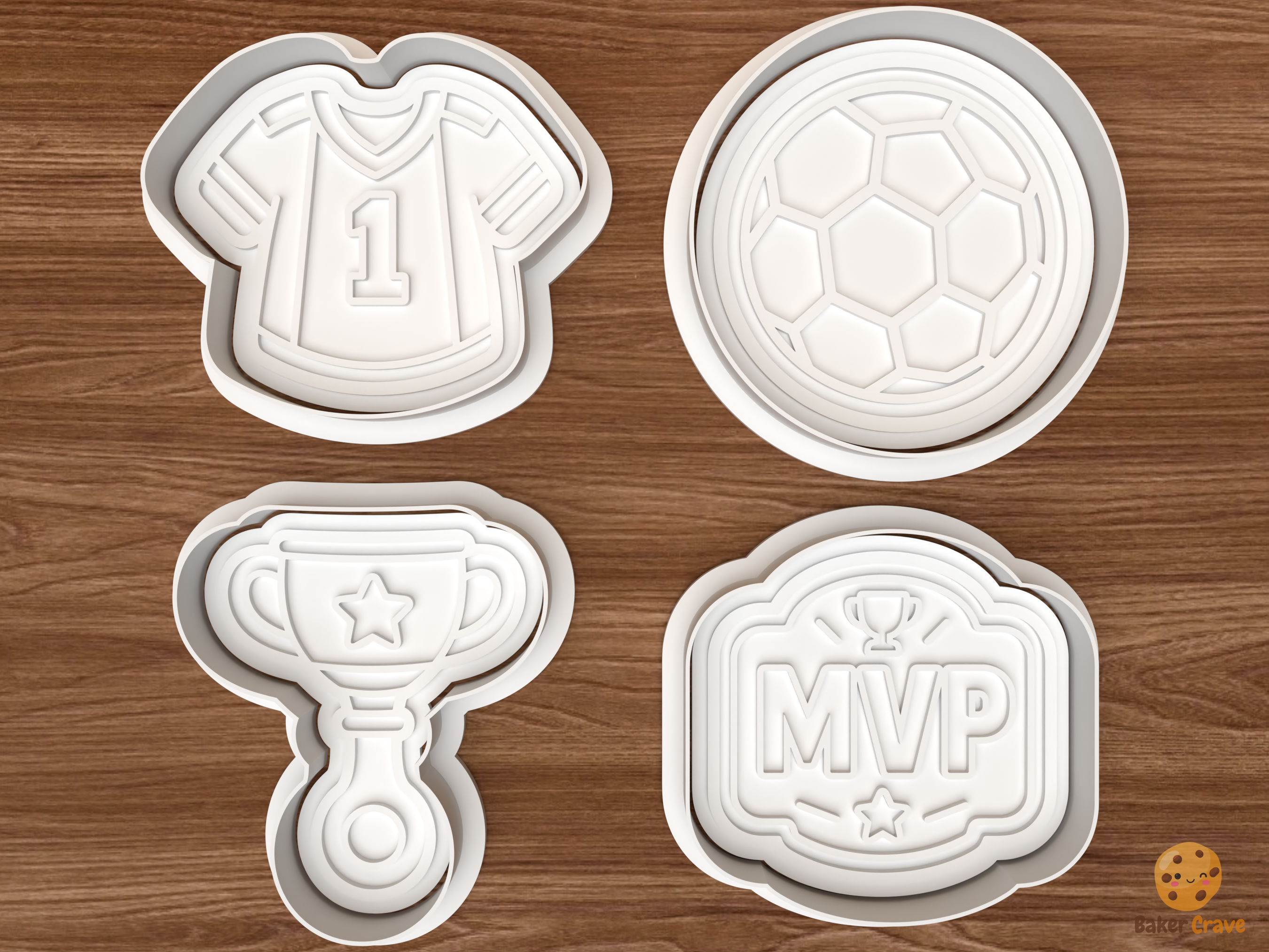 Soccer MVP Cookie Cutter Set STL File - 01 set main