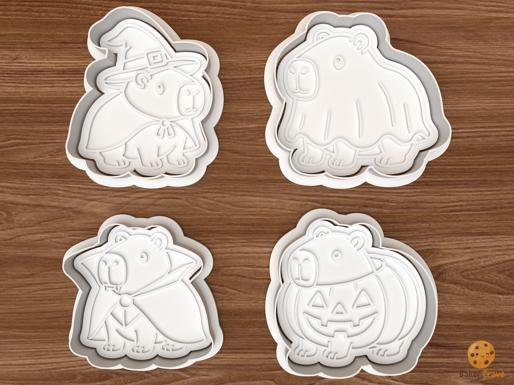 Halloween Capybara Cookie Cutter Set STL File - 01 set main