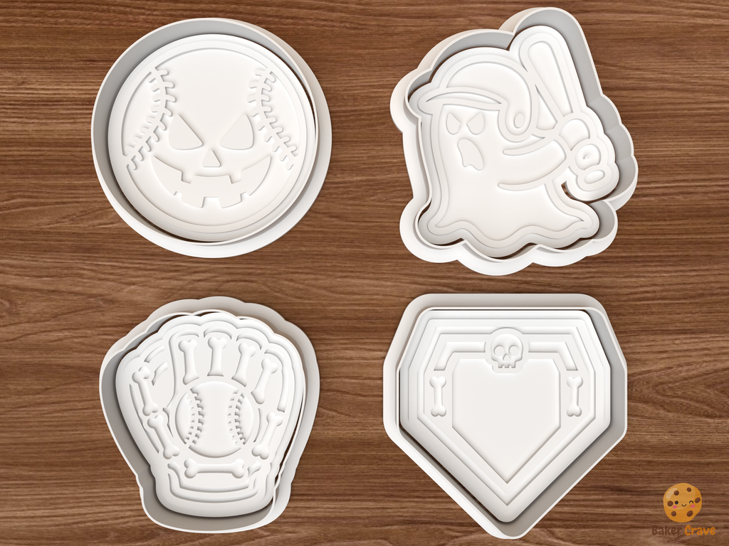 Halloween Baseball Cookie Cutter Set STL File - 01 set main