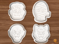Classic Monster Heads Cookie Cutter Set STL File
