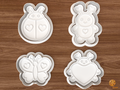 Love Bug Valentine Cookie Cutter Set STL File