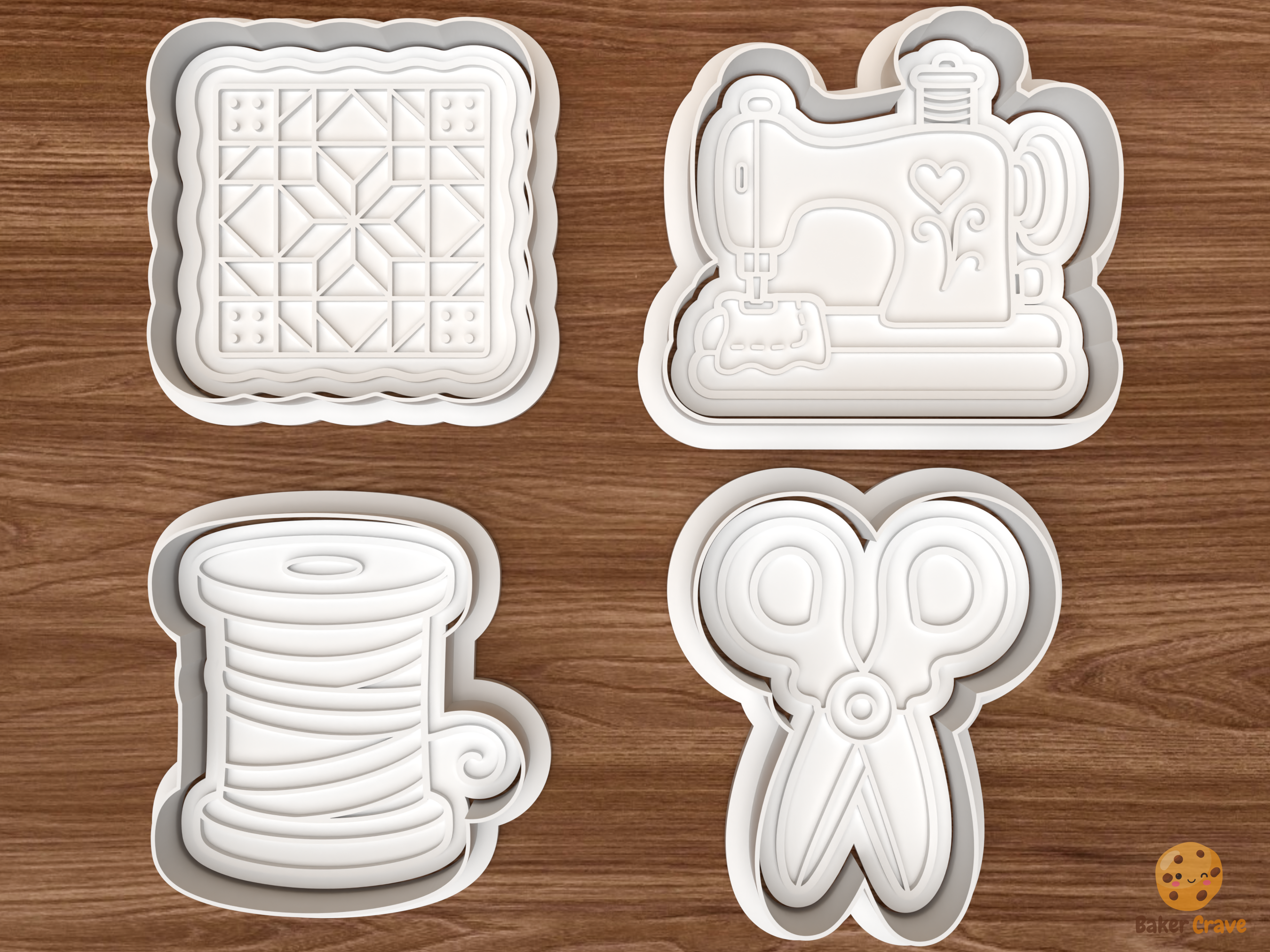 Sewing Quilting Cookie Cutter Set STL File - 01 set main
