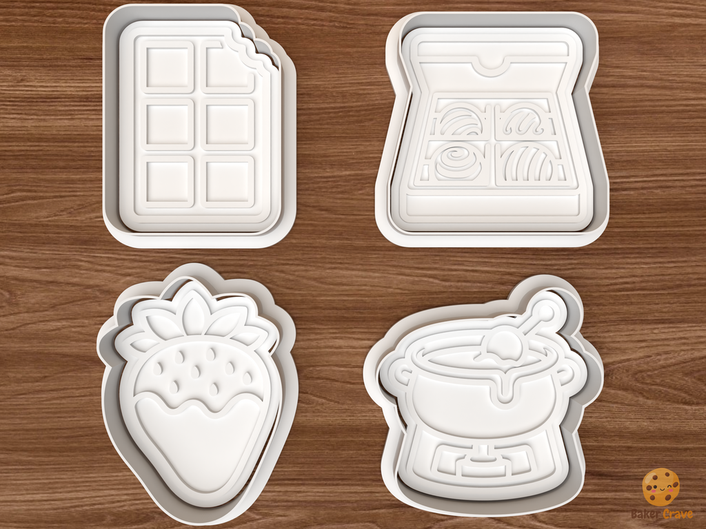 Chocolate Shop Cookie Cutter Set STL File - 01 set main
