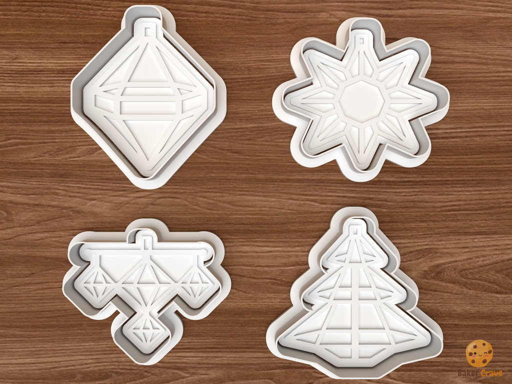 Finnish Himmeli Christmas Cookie Cutter Set STL File - 01 set main