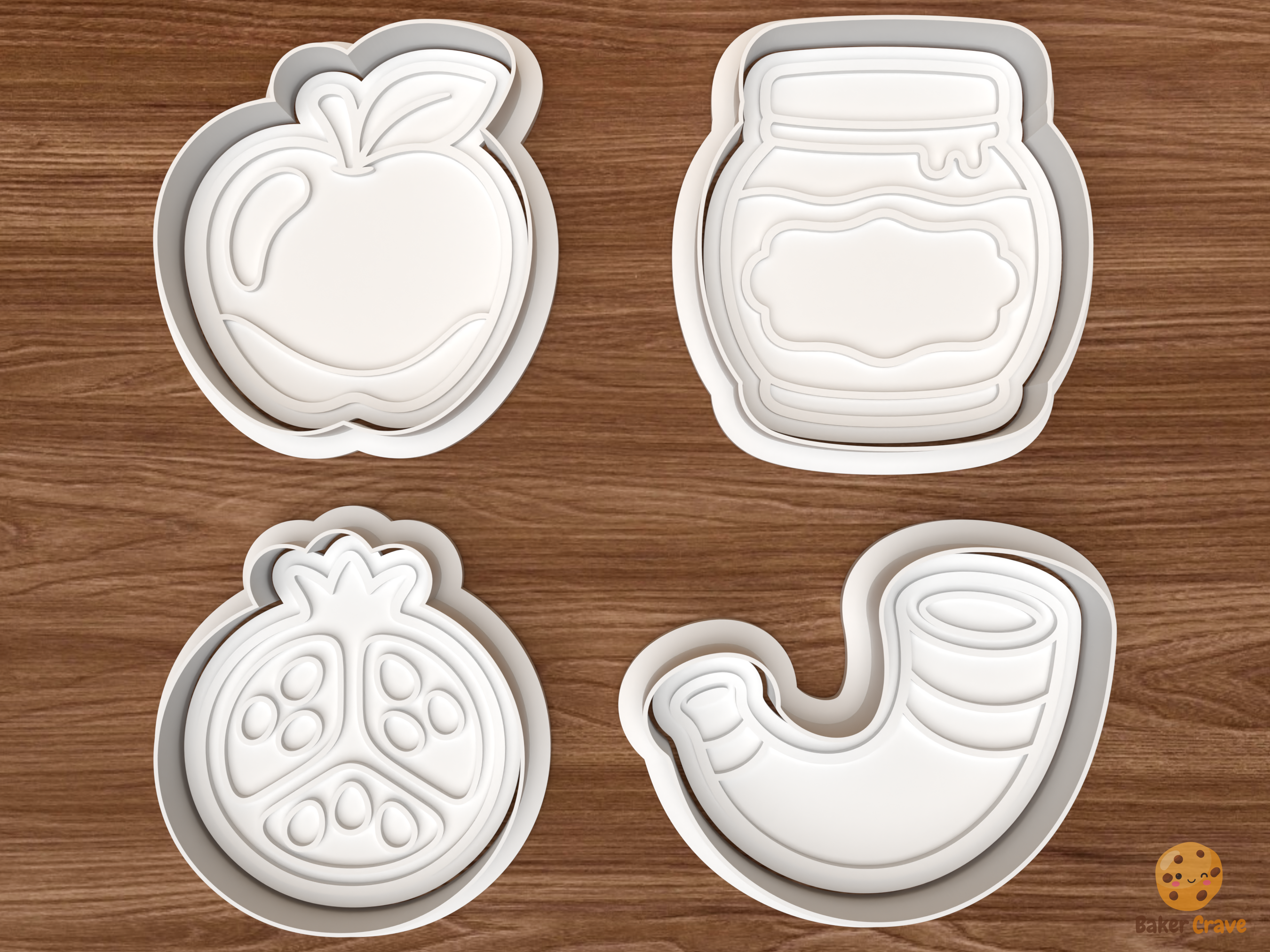 Rosh Hashanah Cookie Cutter Set STL File - 01 set main