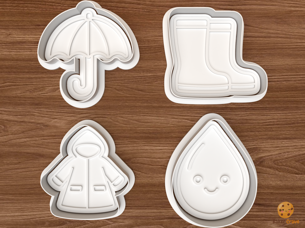 Rainy Day Showers Cookie Cutter Set STL File